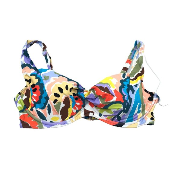 Anne Cole Womens Floral Print Underwire Bikini Top Colorful 38C/40B - Picture 3 of 5